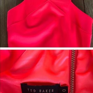 Ted baker bright orange/highlighter pink dress